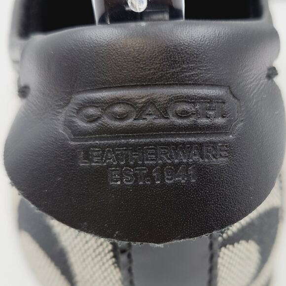 Coach Paxton 6.5M A1439 monogram logo black flats comfort Sneakers EUC - Picture 6 of 10